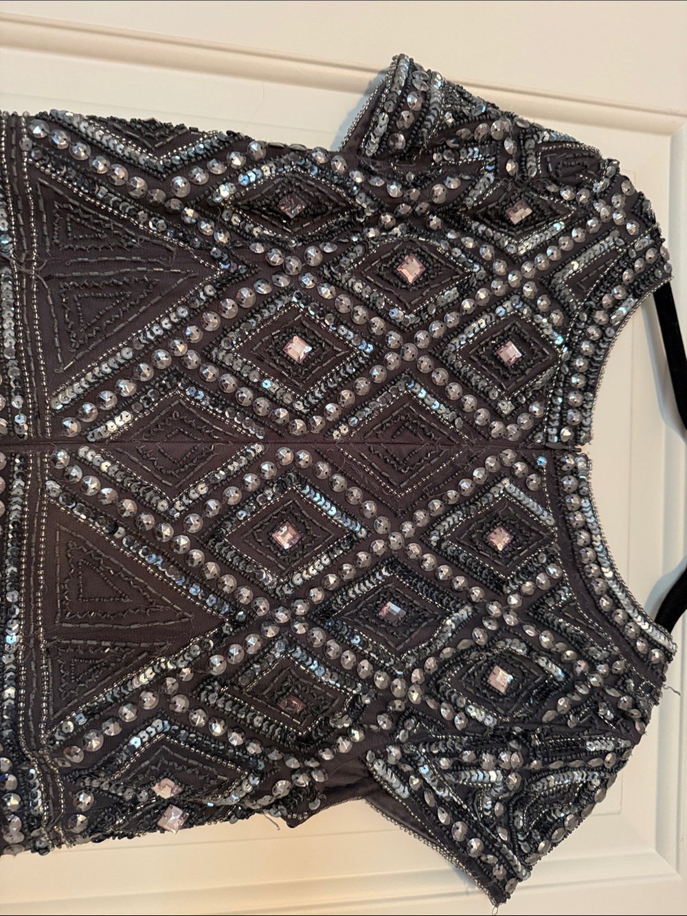 Adrianna Papell Grey Beaded Mini Dress - Picture 6 of 8